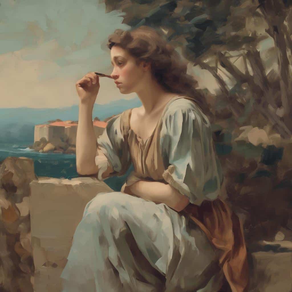 αρμονική γυναίκα ζωγραφική σε παραλία, καλλιτεχνική ανάλυση, βιογραφίες και έργα τέχνης, ιστορική τέχνη, θαλάσσιο σκηνικό.